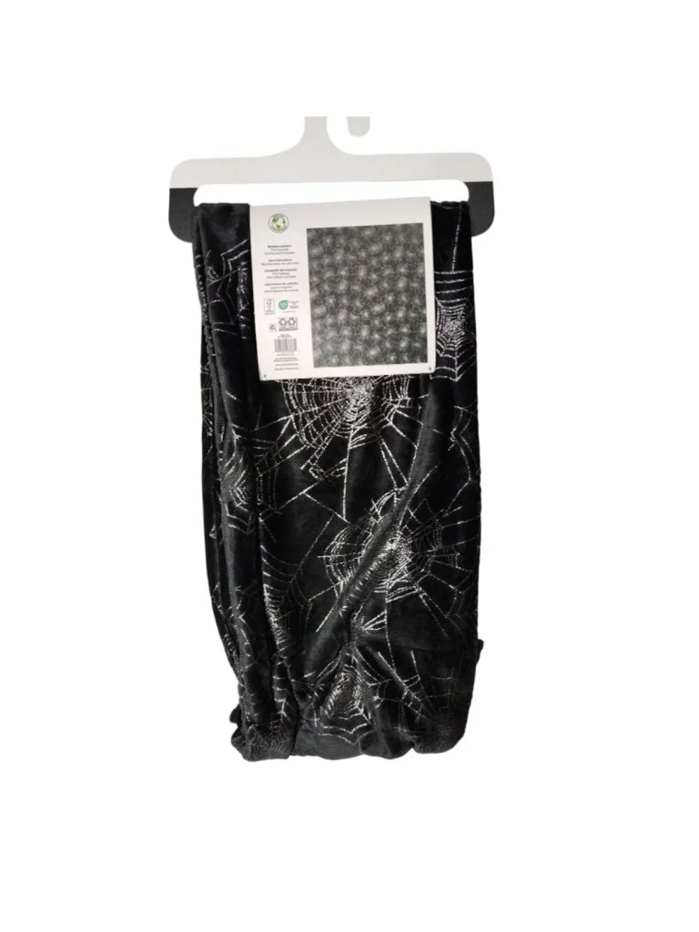 Halloween Velvet Plush Throw Blanket With Silver Spiderweb Design 50x60 inches